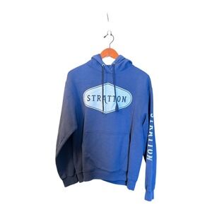 Stratton Hoodie Mens Medium Pullover Sweatshirt Blue‎ Ski VT Resort